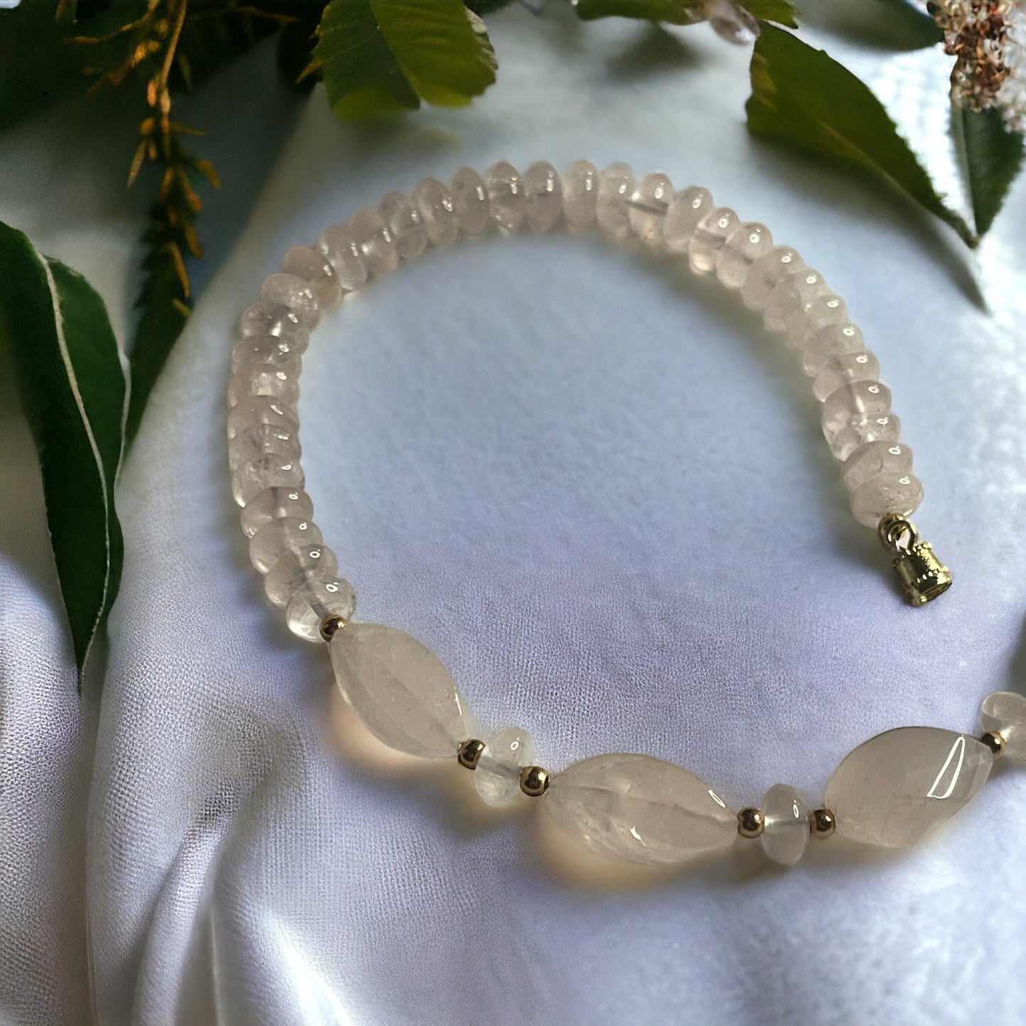 'Soft Power' Rose Quartz Statement Bracelet
