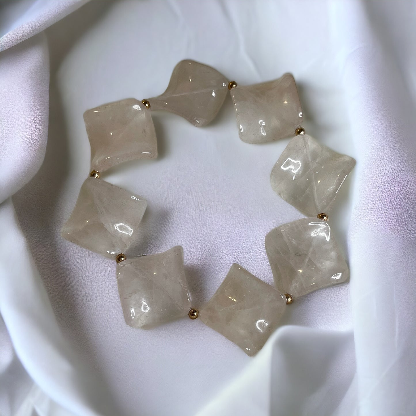'Soft Power' Rose Quartz Statement Bracelet
