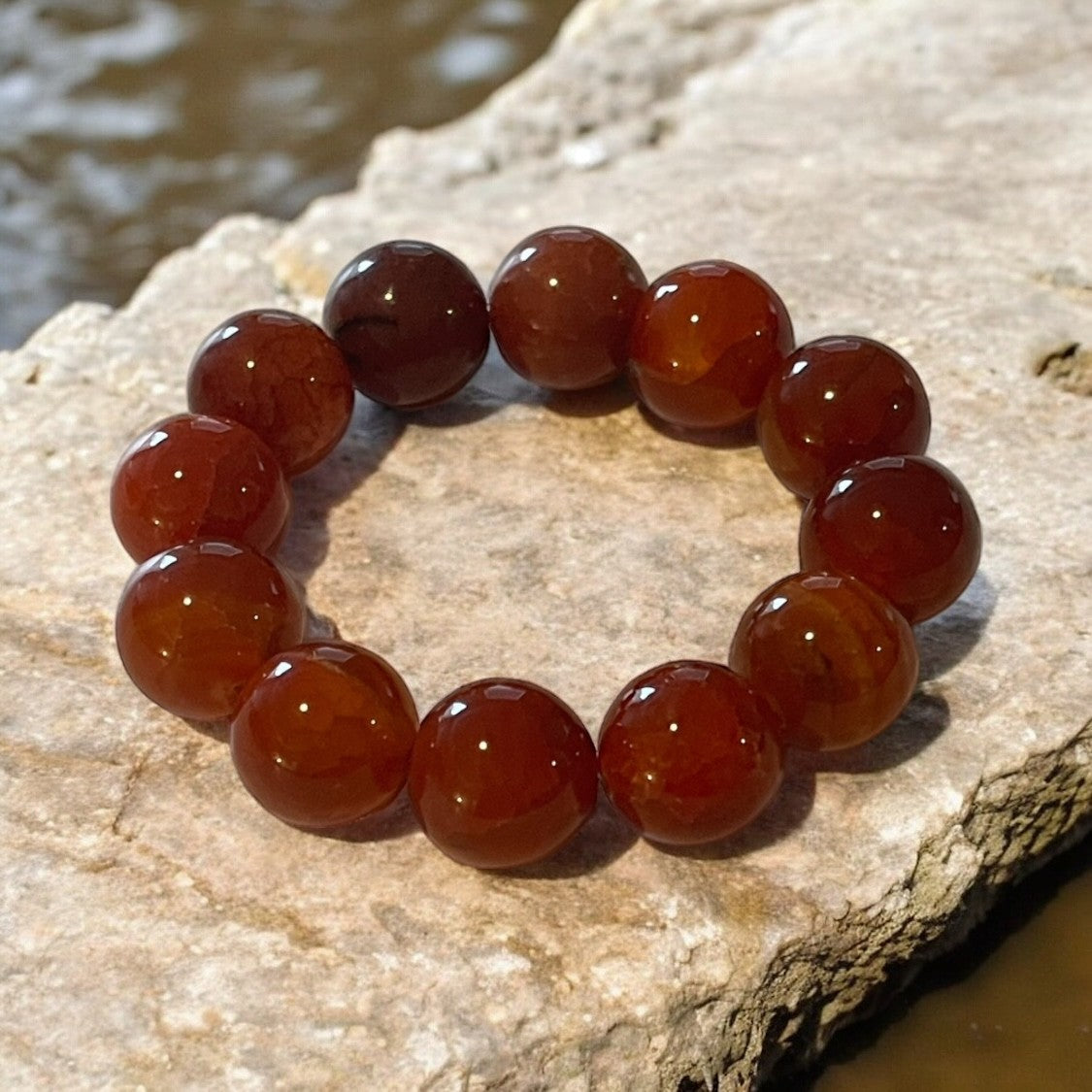 Inner Flame  Chunky Carnelian Bracelet