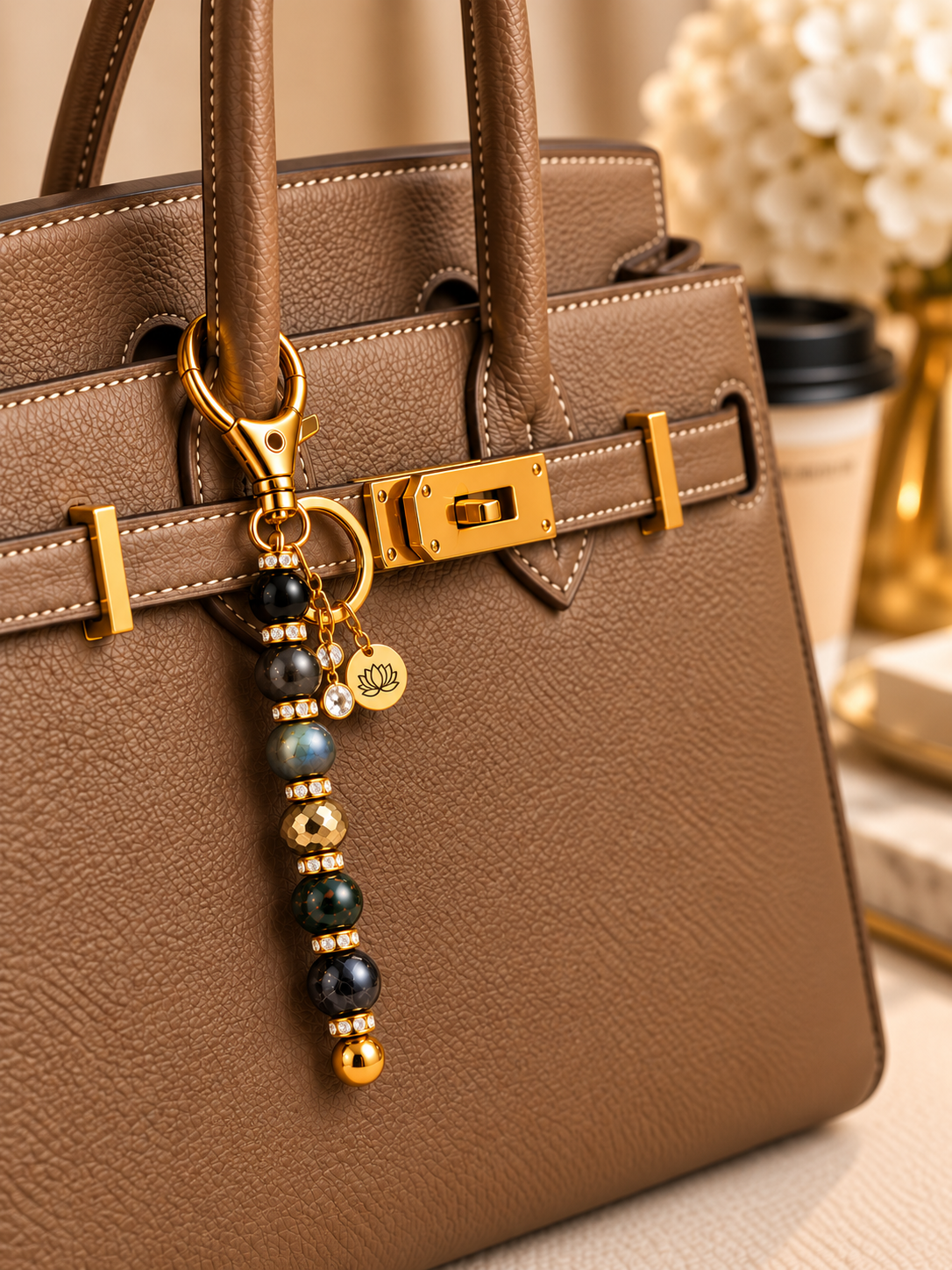PROTECTION Crystal Key + Purse Chain