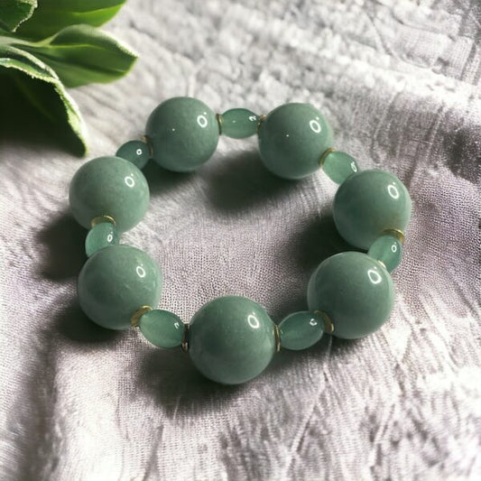 Abundant Flow  Chunky Green Aventurine Bracelet